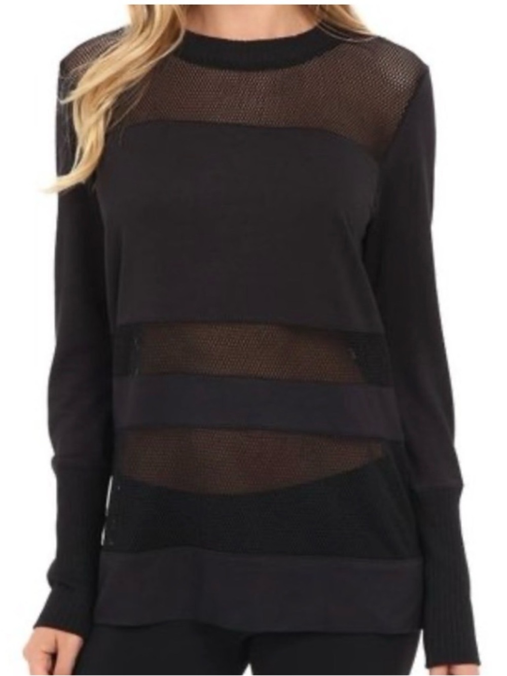 Alo plank Mesh Panel Long Sleeve Pullover Sz small